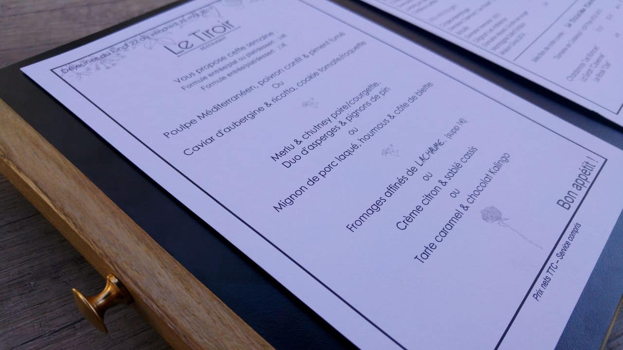 happycurio le tiroir restaurant menu