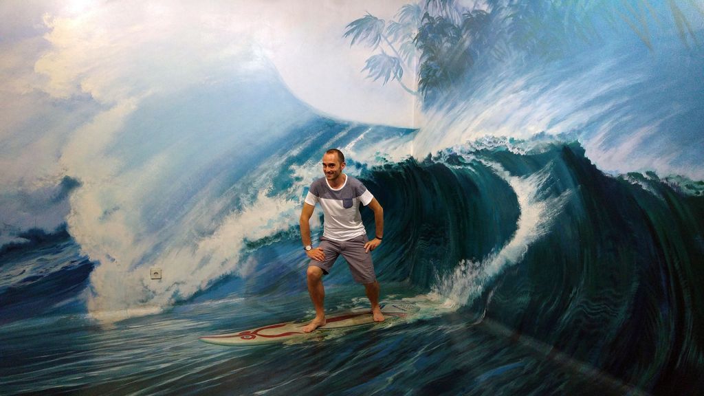 illusion d'un cours de surf