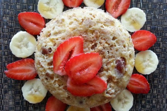 bowl cake avoine muesli banane fraise erable