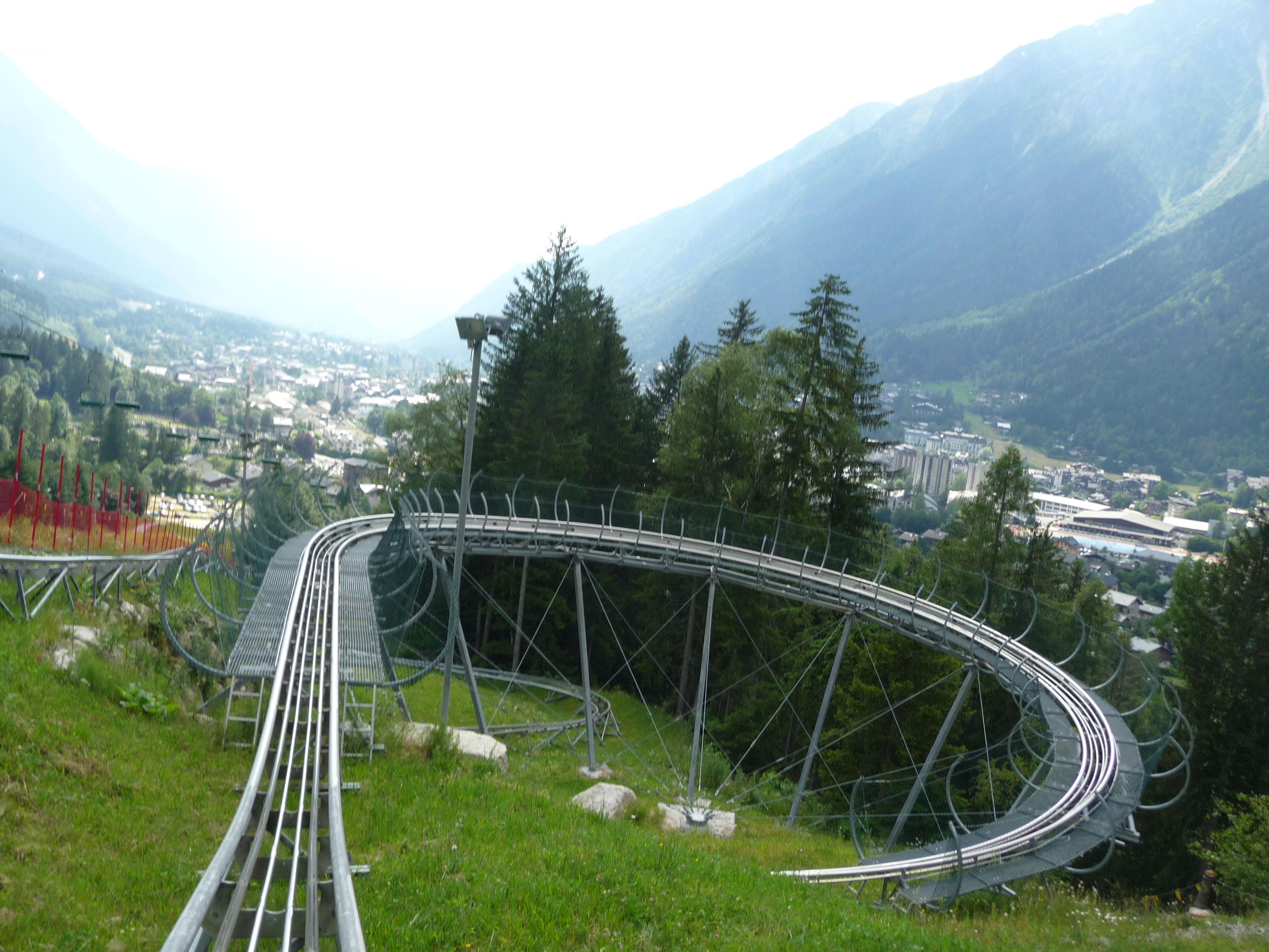 luge vue sur mont blanc chamonix