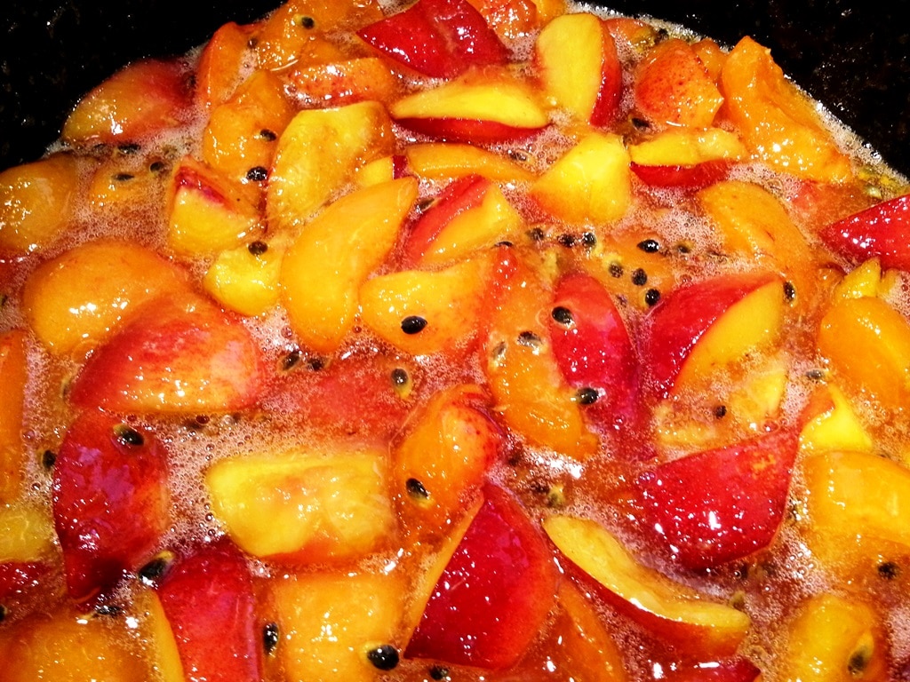 recette confiture maison fruits d'été peches abricits fruits de la passion