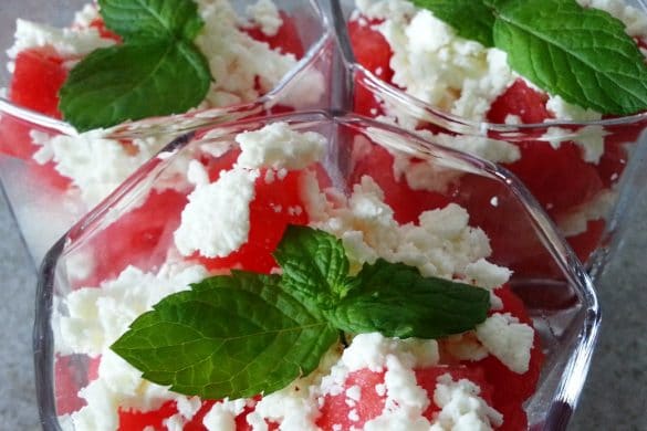 recette verrine feta menthe pastèque