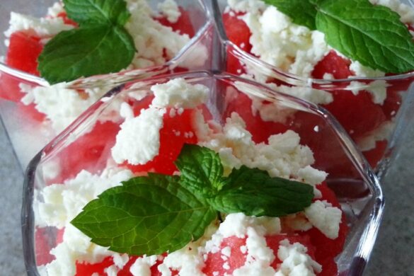 recette verrine feta menthe pastèque