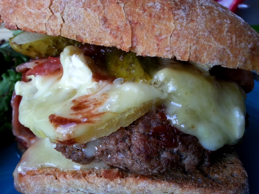 recette burger lard camembert pommes