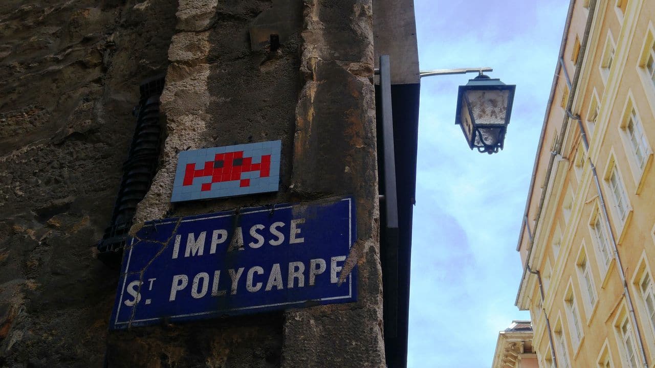 invader impasse st polycarpe art de rue lyon