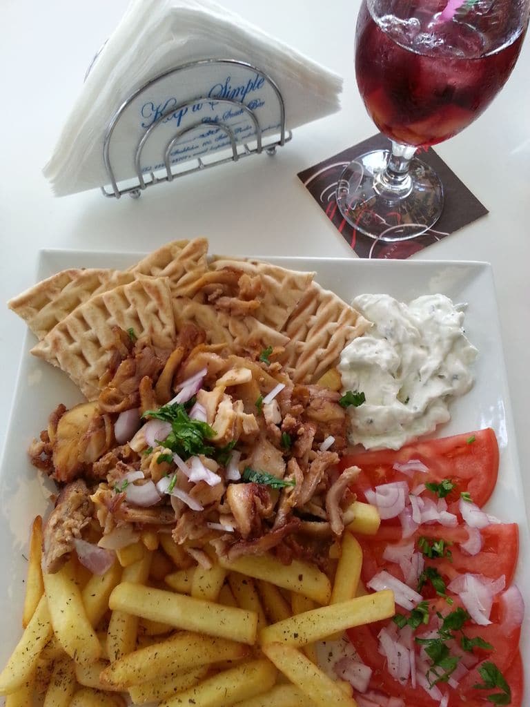 keep it simple rhodes best sangria gyro plate