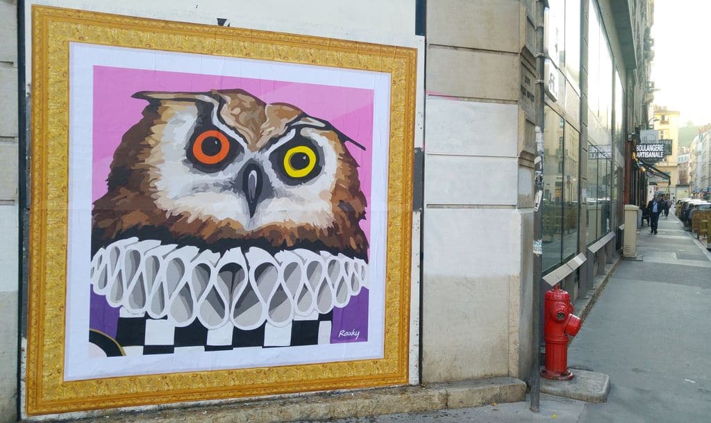 happycurio affiche rauky hibou ferrandiere lyon