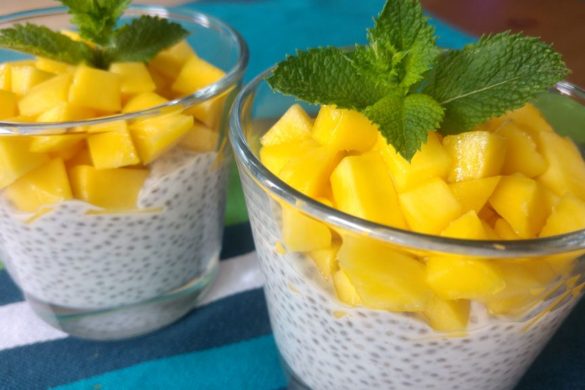 happycurio graines de chia mangue et lait de coco recette facile