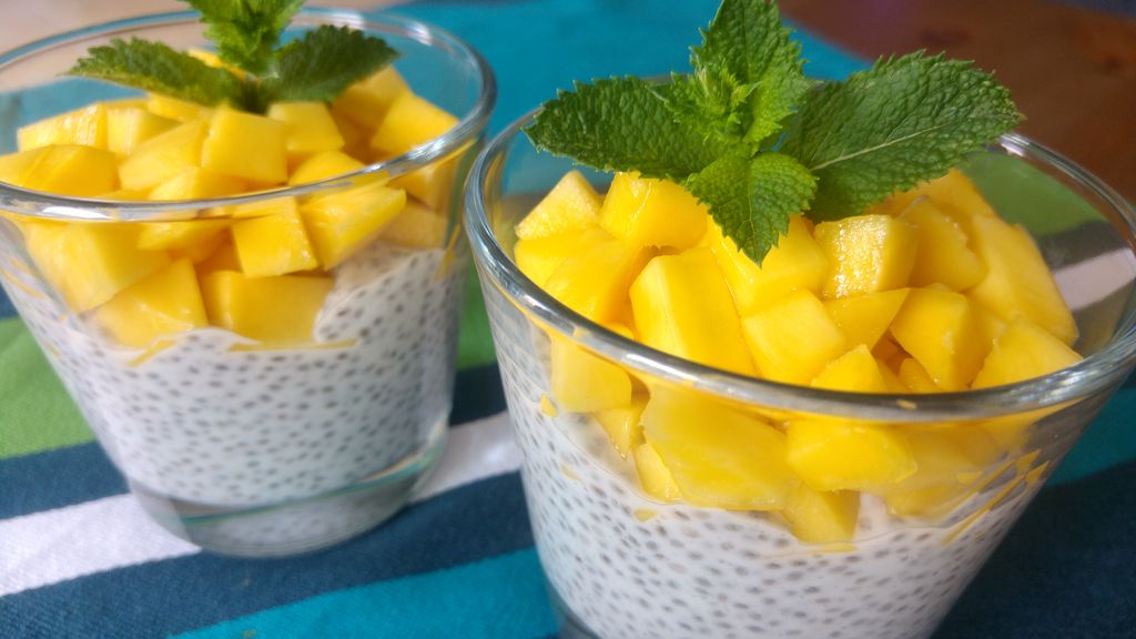 happycurio graines de chia mangue et lait de coco recette facile