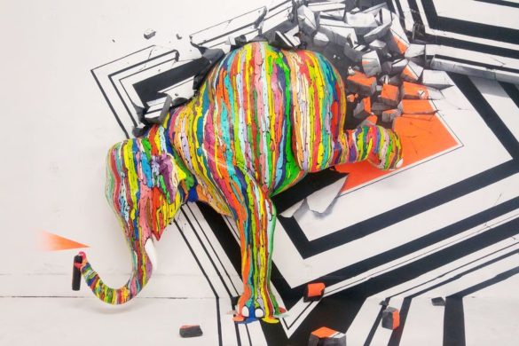 zoo art show elephant brusk lyon happy curio