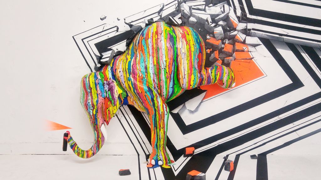 zoo art show elephant brusk lyon happy curio