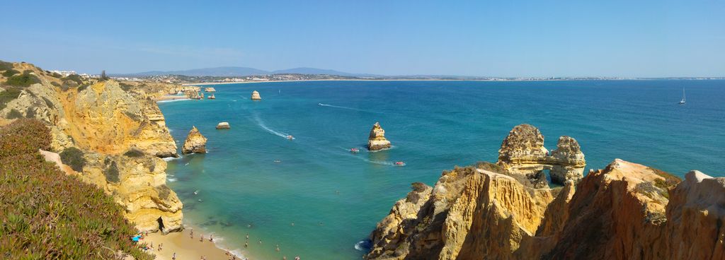 happycurio praia do camilo vue panoramique falaises plage