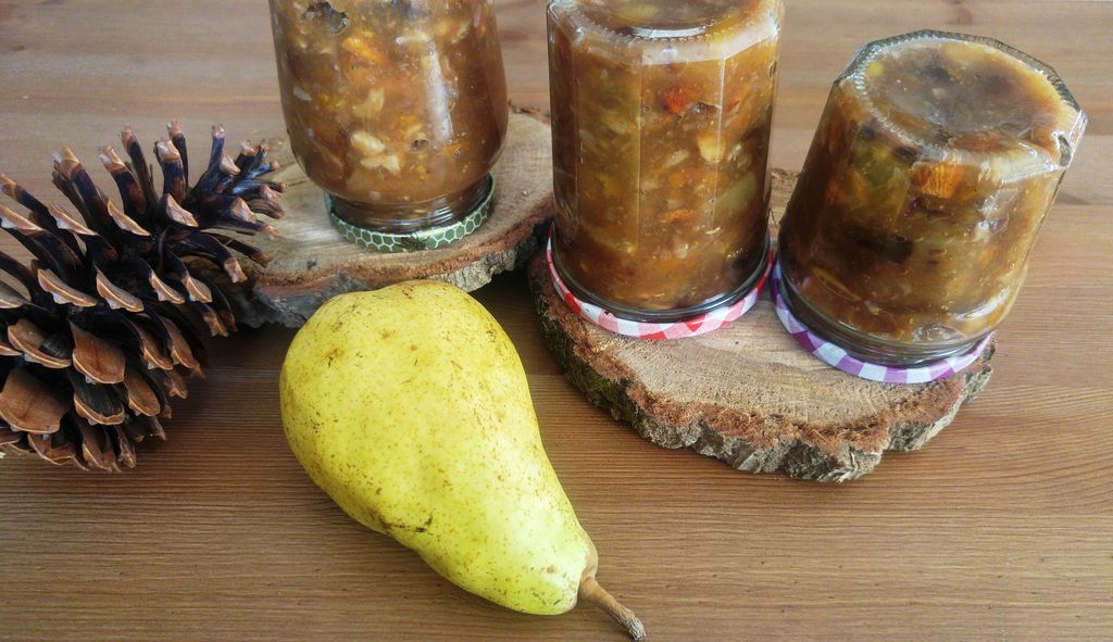 recette confiture hiver poire pomme abricot pruneau figue noix amande raisins