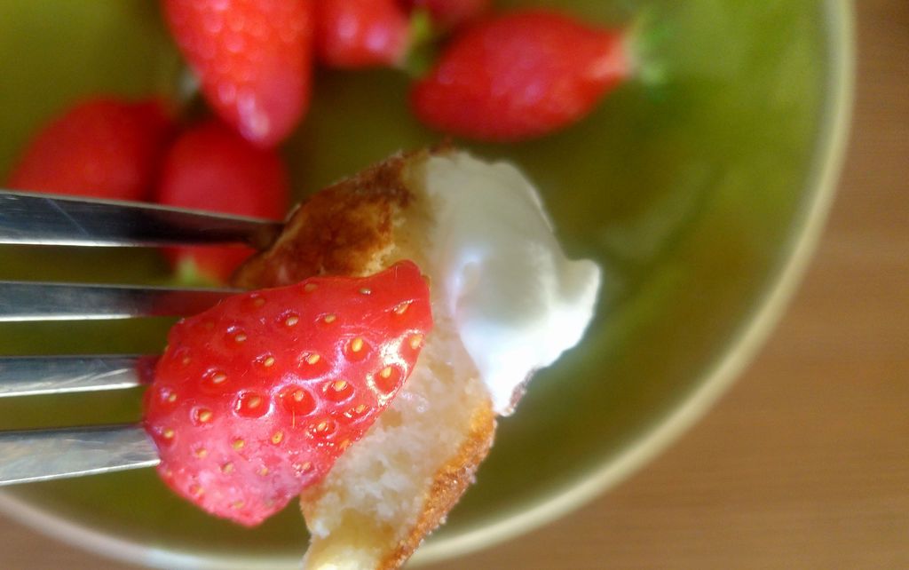 kaiserschmarrn aux fraises et creme