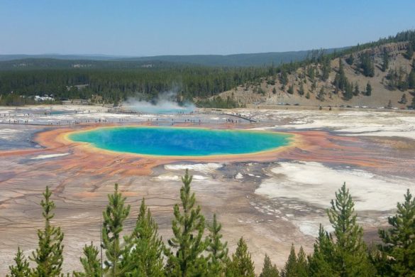 fairy falls trail grand prismatic panoramique