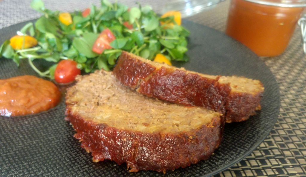 meat loaf en tranches ketchup homemade