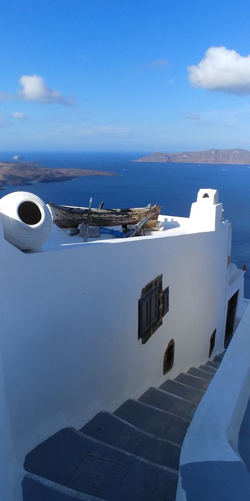 escalier mer santorin