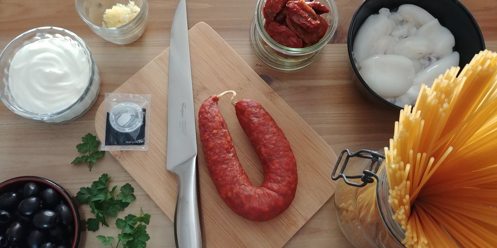 recette pates seiches chorizo