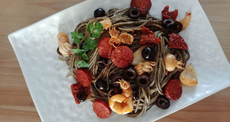 recette spaghetti chorizo supion