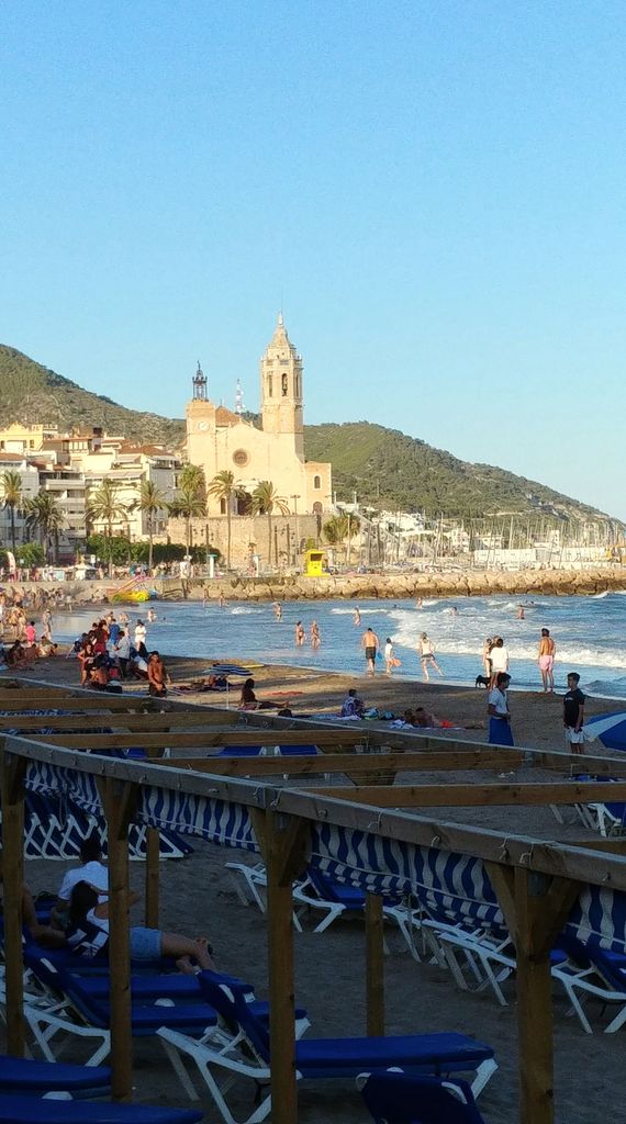 sitges plage ribera eglise