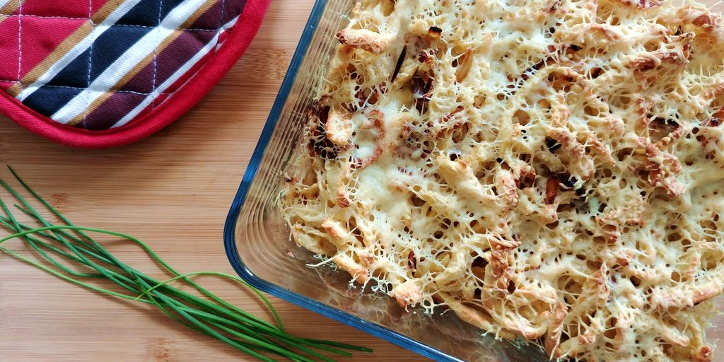 gratin de spatzle aux oignons