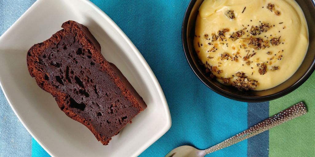 gateau au chocolat et crème maracuja