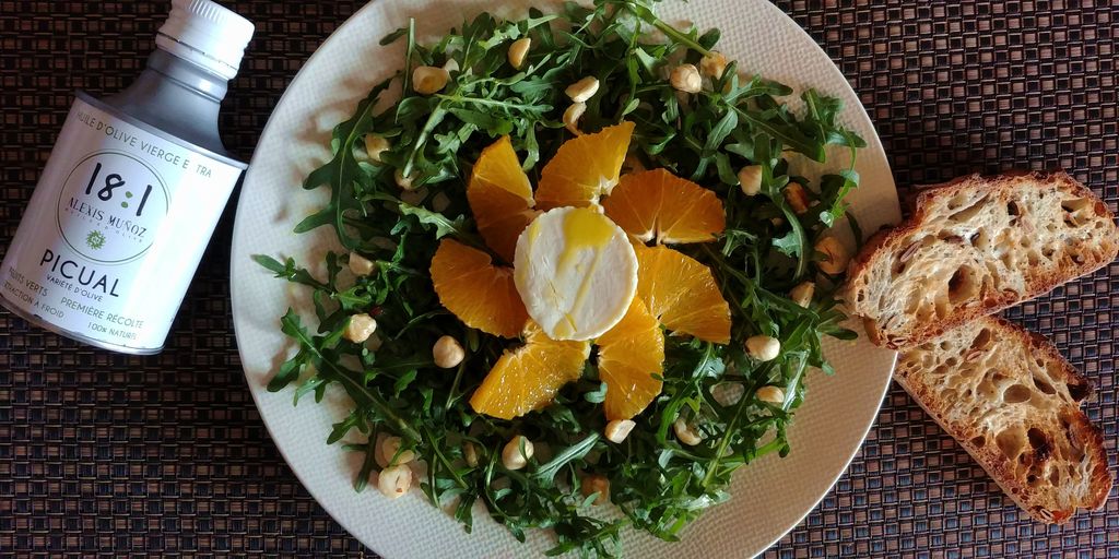 salade de roquette, oranges et chèvre