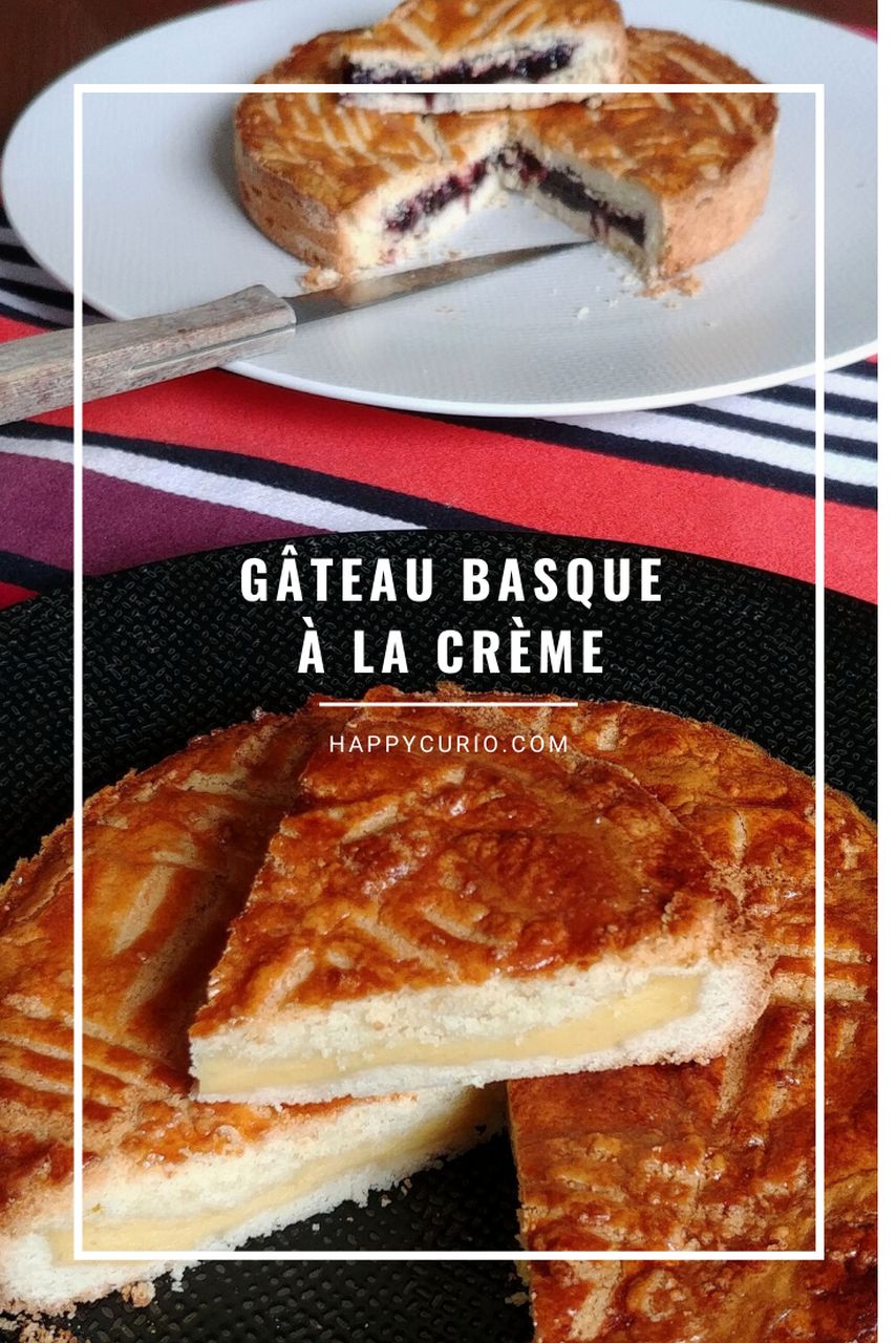 gros plan sur gâteau basque à la crème