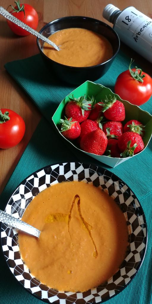 gazpacho de tomates et fraises