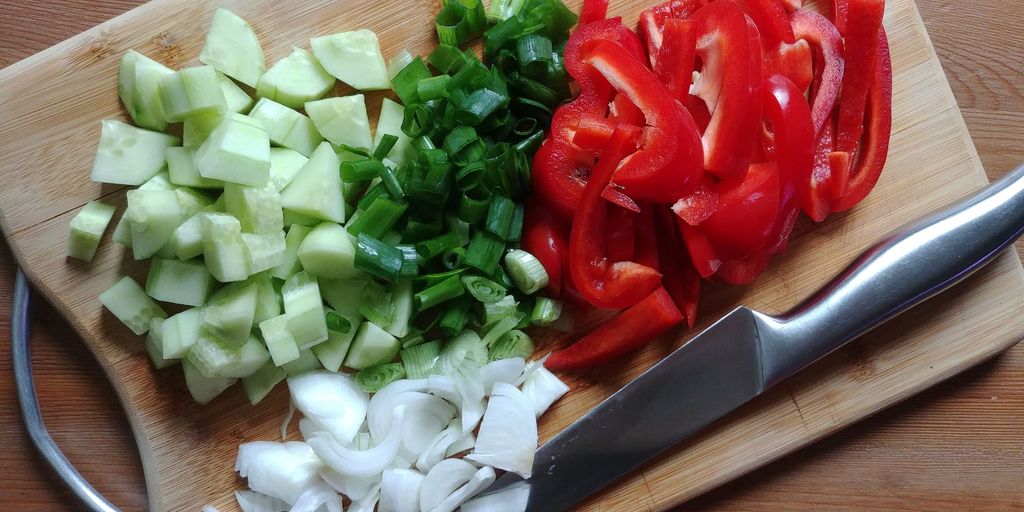 découpe de legumes pour gaspacho