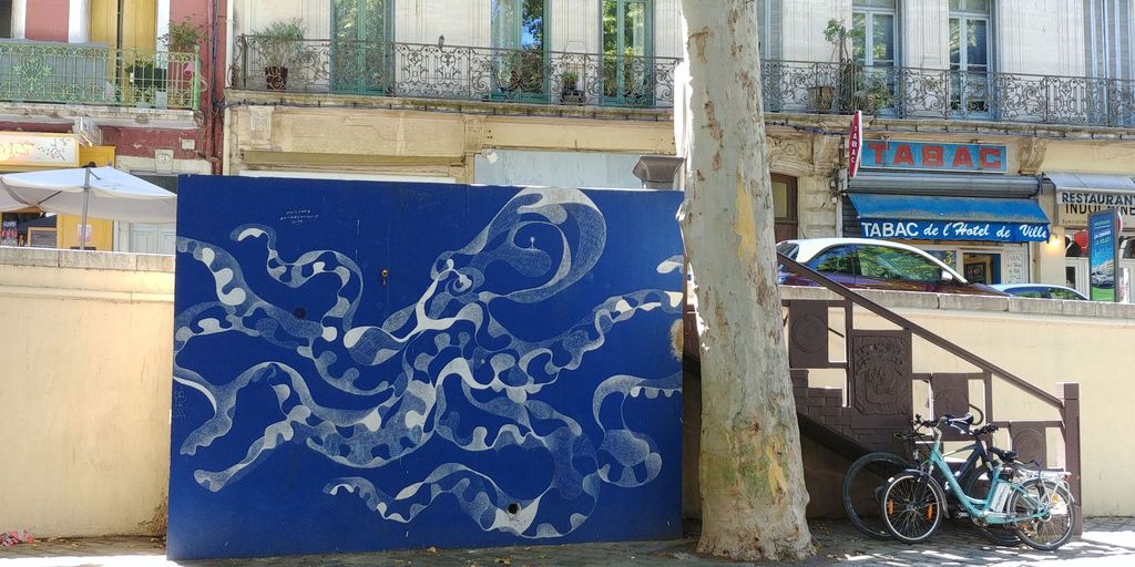 fresque d'un poulpe de philippe baudelocque